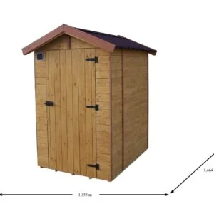 ED 1414 WC Abri WC bois massif avec plancher / EDEN TOILETTES SECHES surface extérieure : 1,98 m2 / Fabriqué en EUROPE / Garantie : 4 ans