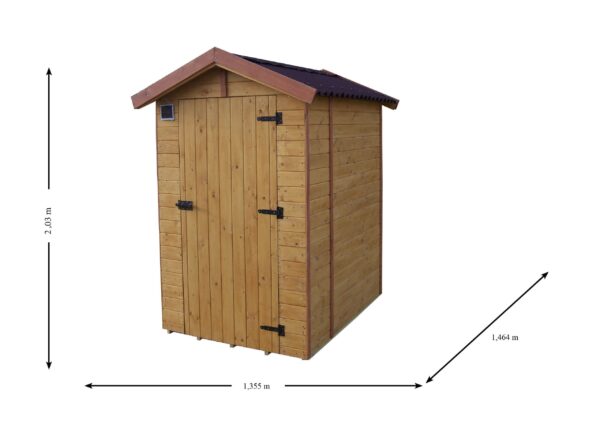 ED 1414 WC Abri WC bois massif avec plancher / EDEN TOILETTES SECHES surface extérieure : 1,98 m2 / Fabriqué en EUROPE / Garantie : 4 ans
