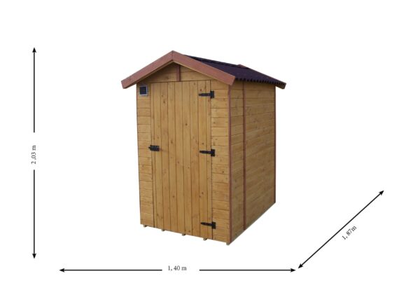 ED 1419 WC Abri WC bois massif avec plancher / EDEN TOILETTES SECHES Equipement avec lave-mains grandes dimensions / surface extérieure : 2,62 m2 / Fabriqué en EUROPE / Garantie : 4 ans