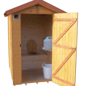 ED 1419 WC Abri WC bois massif avec plancher / EDEN TOILETTES SECHES Equipement avec lave-mains grandes dimensions / surface extérieure : 2,62 m2 / Fabriqué en EUROPE / Garantie : 4 ans