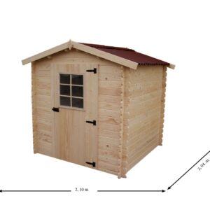 VD 2020.02 N J Abri Madriers bois massif fourni avec un joint d'étanchéité pour éviter les infiltrations d'eau par le sol / surface extérieure : 4,28 m2 / Fabriqué en EUROPE / Garantie 4 ans.
