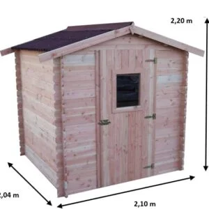 DU 2020.02 N Abri Madriers fabriqué en douglas massif bois Français naturellement durable / Surface extérieure : 4,28 m2 / Fabriqué en France / Garantie 5 ans.