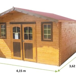 Abri Madriers bois épicéa massif / surface extérieure : 15,02 m2 Garantie 4 ans