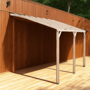 Carport adossé bois mural pergola adossable autoclavé mural mono pente sans couverture / surface extérieure : 15,00 m2