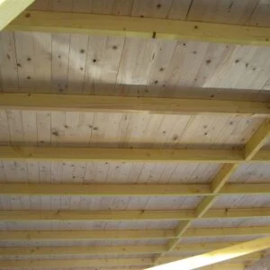 Carport monopente avec couverture bardeau bitumé en rouleau / surface extérieure : 22,85 m2