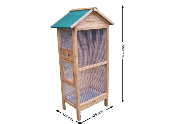 Cage à oiseaux volière standard / 0,42 m2 / 3-4 oiseaux / toit bitumé / Garantie : 2 ans - HABRITA - – Image 3