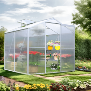 SR 1912J Serre jardin structure aluminium / polycarbonate 4 mm / 2,39 m2 / 1 fenêtre de toit / Garantie : 5 ans contre une déformation de la structure 2 ans sur le polycarbonate