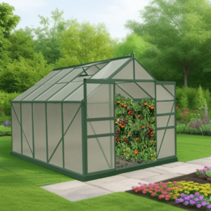 SR 3024J Serre jardin structure aluminium couleur verte / polycarbonate 4 mm / 7,44 m2 / Garantie : 5 ans contre une déformation de la structure 2 ans sur le polycarbonate