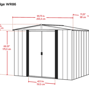 Abri métal imitation bois toit 2 pentes ARROW WOODRIDGE / 4,58 m2