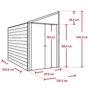 Abri métal ouverture latérale toit 1 pente ARROW YARDSAVER / 2,52 m2