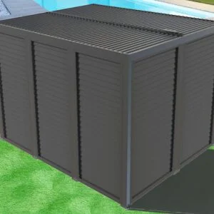 PER 36V30V BI Pergola bioclimatique ALUMINIUM livrée avec des ventelles latérales aluminium mobiles pour côté 3,60 m et ventelles latérales aluminium mobiles pour côté 3 m / Surface de protection : 10,80 m² / toit réalisé avec lames ovales en aluminium / Garantie : structure 5 ans ventelles 2 ans*