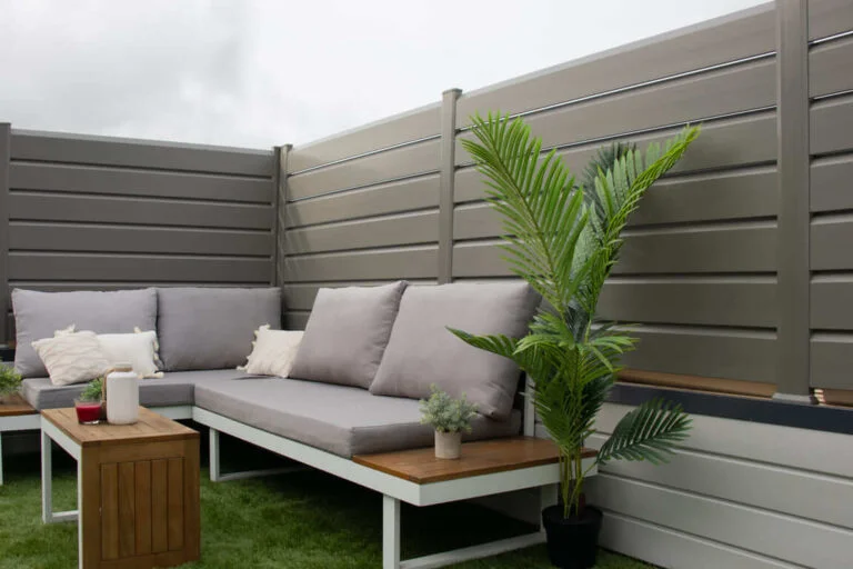 Clôture persienne CLOSEA PVC quartz 4 Clôture jardin moderne CLOSEA pvc quartz
