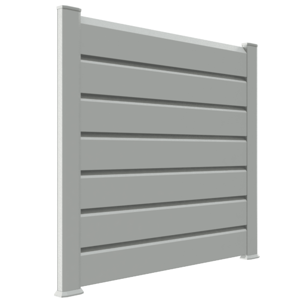 panneau clôture rigide PVC persienne gris clair