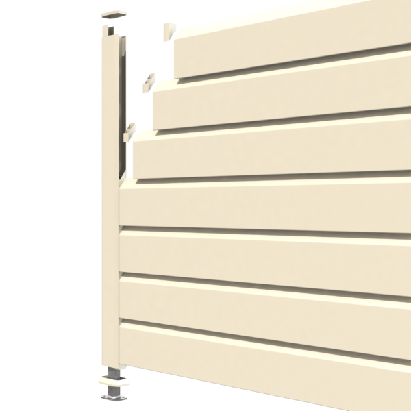 Vue éclaté de la clôture pvc CLOSEA beige