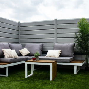 Clôture persienne CLOSEA PVC gris clair