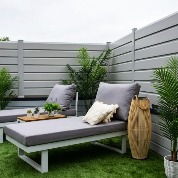 Clôture persienne CLOSEA PVC gris clair