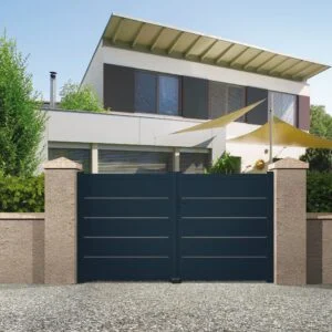 Portail battant aluminium gris anthracite - Toulouse - 355x169