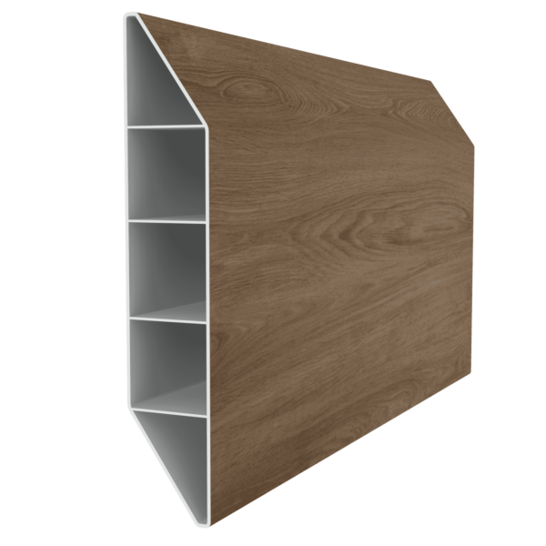 Clôture PVC imitation bois toffee à lames persiennes – CLOSEA