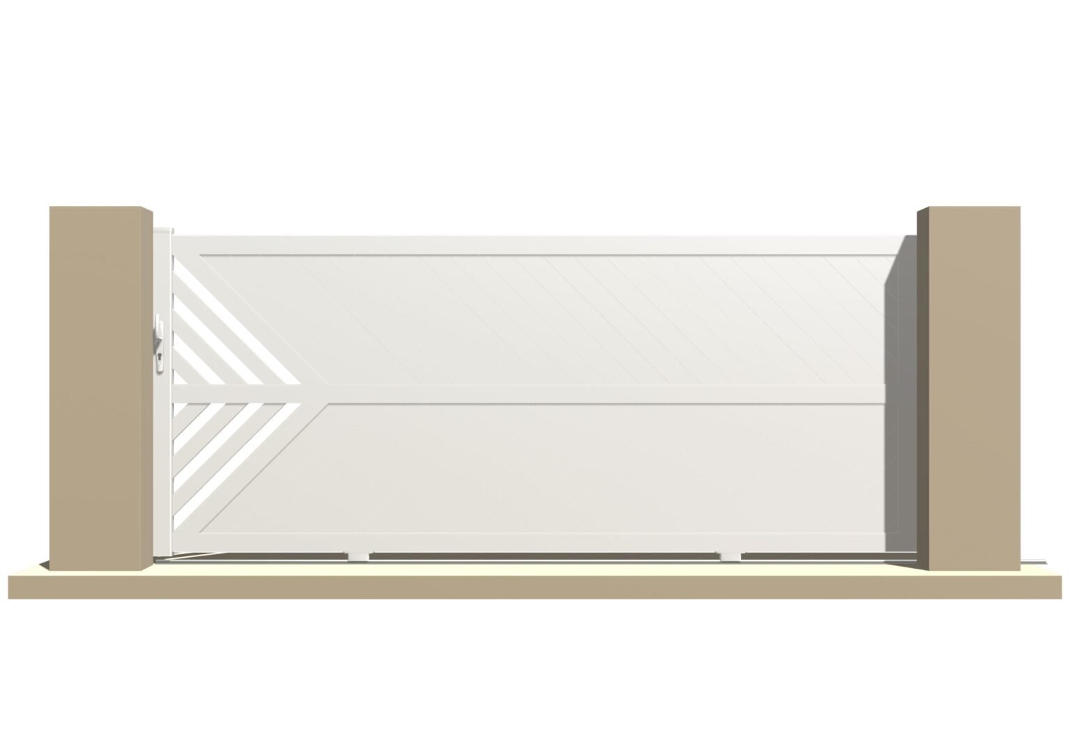 Portail coulissant PVC blanc Quimper 355x150