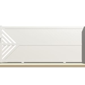 Portail coulissant PVC blanc Quimper 355x150