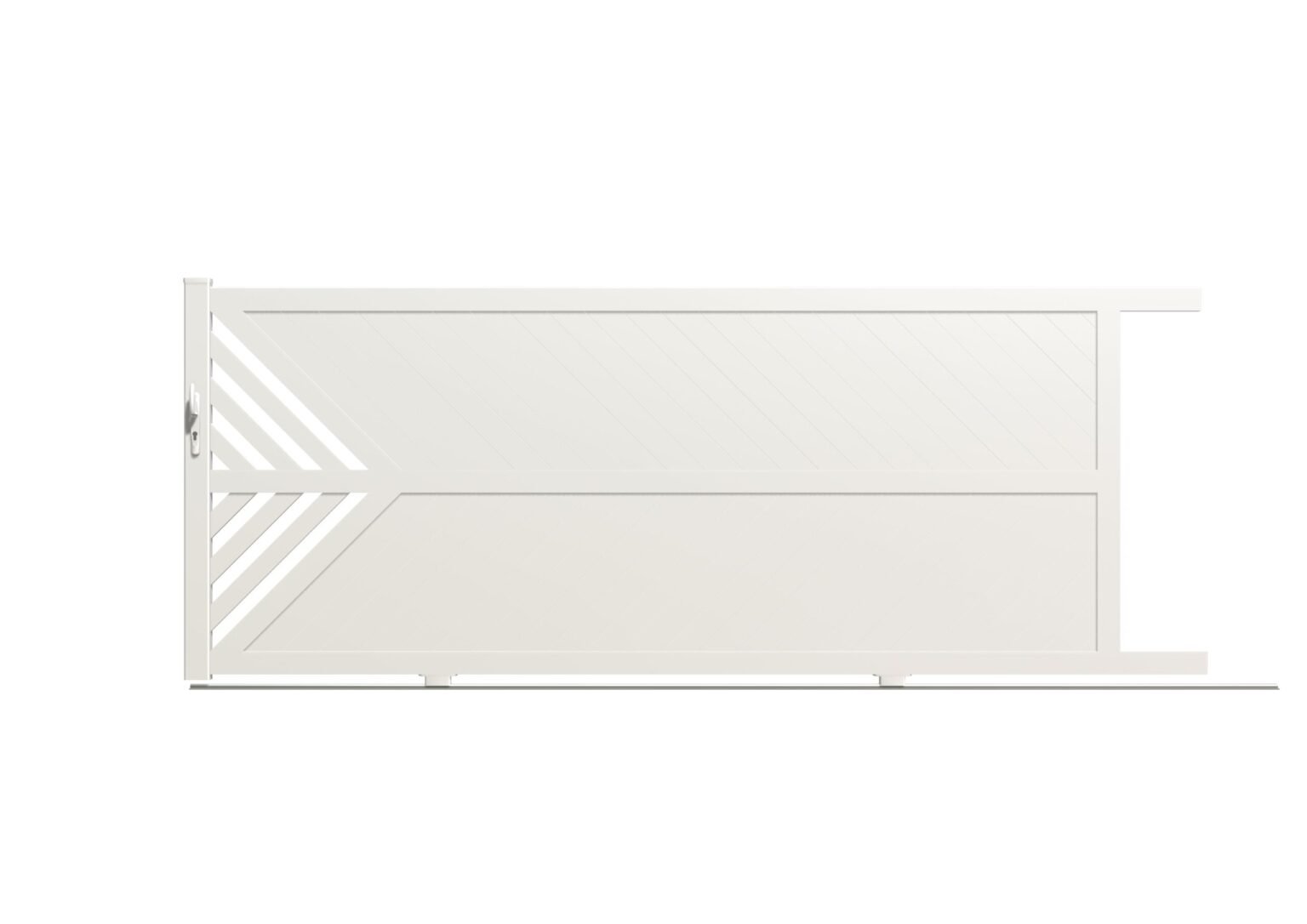 Portail coulissant PVC blanc Quimper 355x150