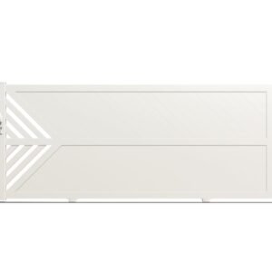 Portail coulissant PVC blanc Quimper 355x150