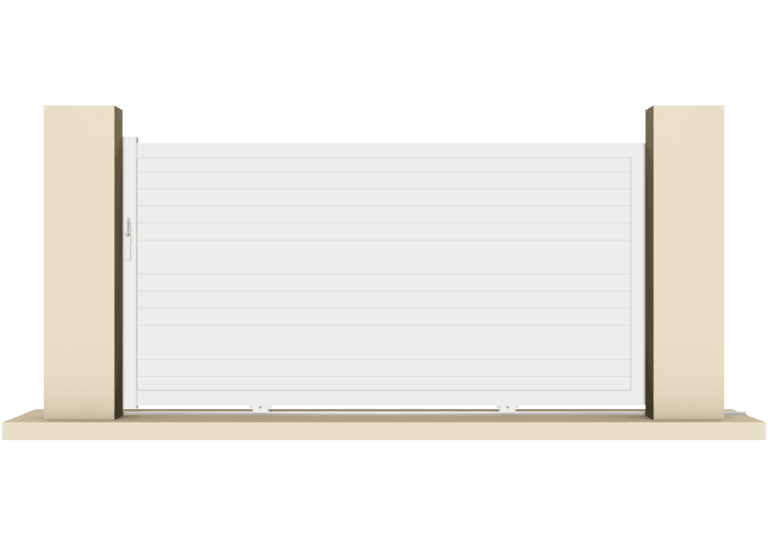 Portail coulissant PVC blanc - Lille - 355x160