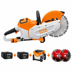 Découpeuse électrique TSA230 Stihl - pack NRJ + 3 disques + 2 batteries AP 300 + 1 chargeur 