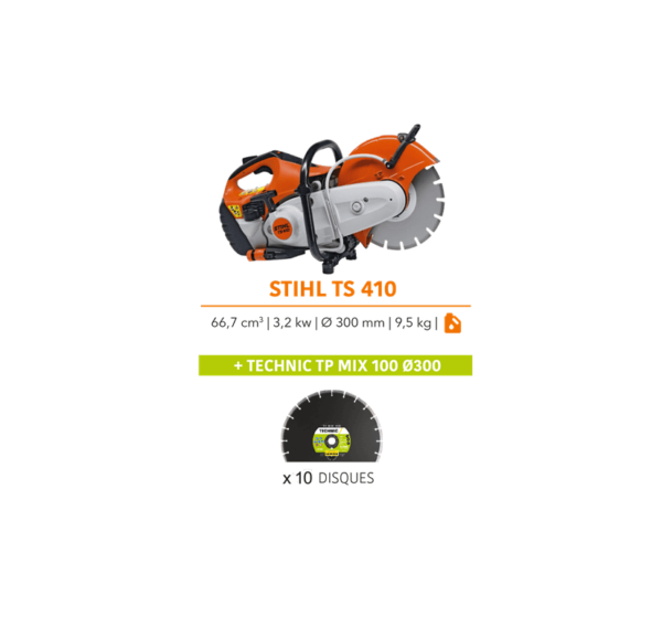 Découpeuse thermique TS410 Stihl + 10 disques