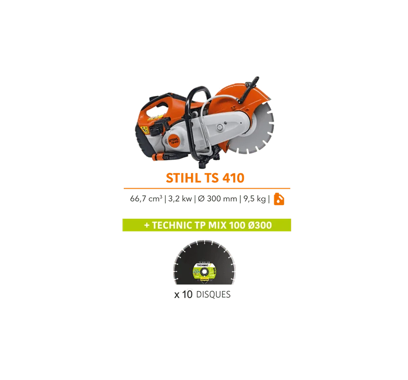 Découpeuse thermique TS410 Stihl + 10 disques