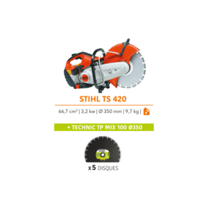 Découpeuse thermique TS420 Stihl + 5 disques