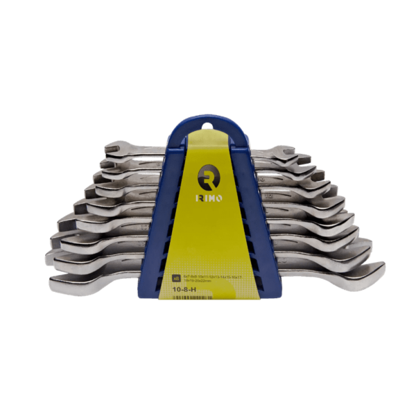 Jeu de clés à fourche 8 pièces sur clip 10-8-H Irimo