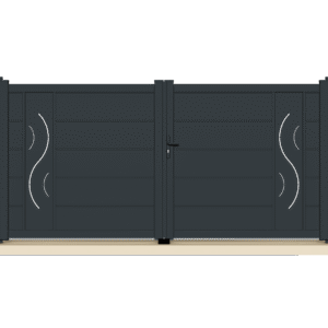 Portail battant aluminium gris anthracite -Nice - 355x169