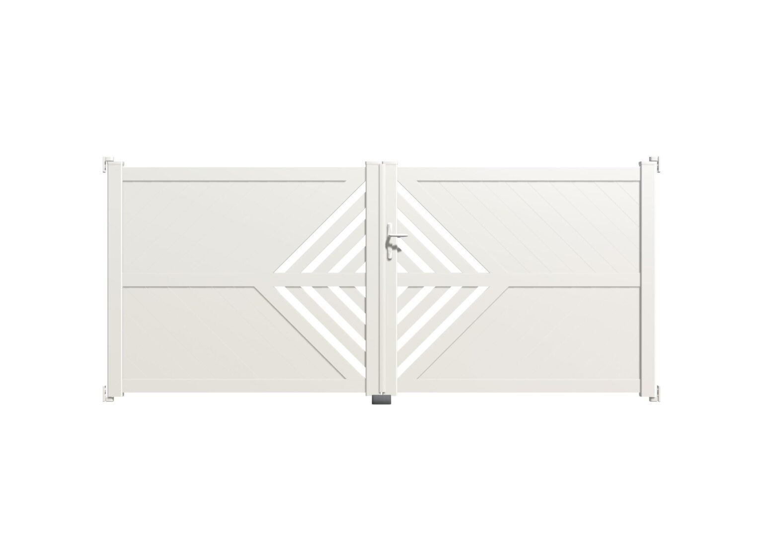 Portail battant PVC blanc Quimper 355x150