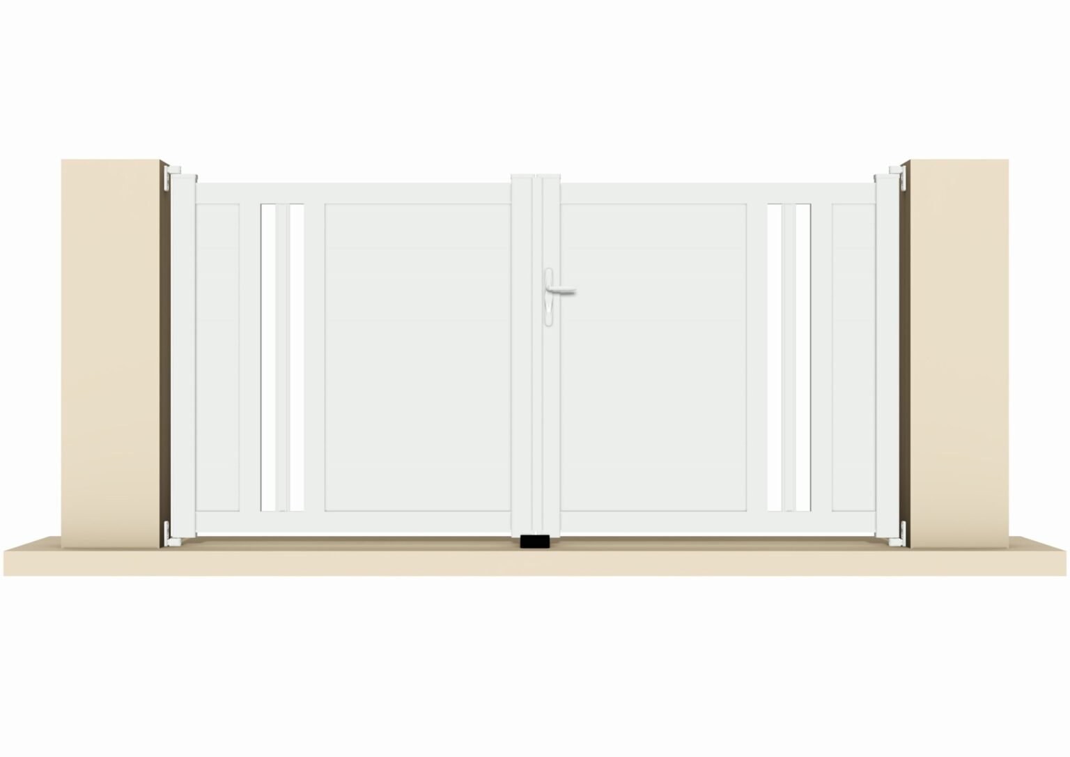 Portail battant PVC blanc - Tours - 305x120