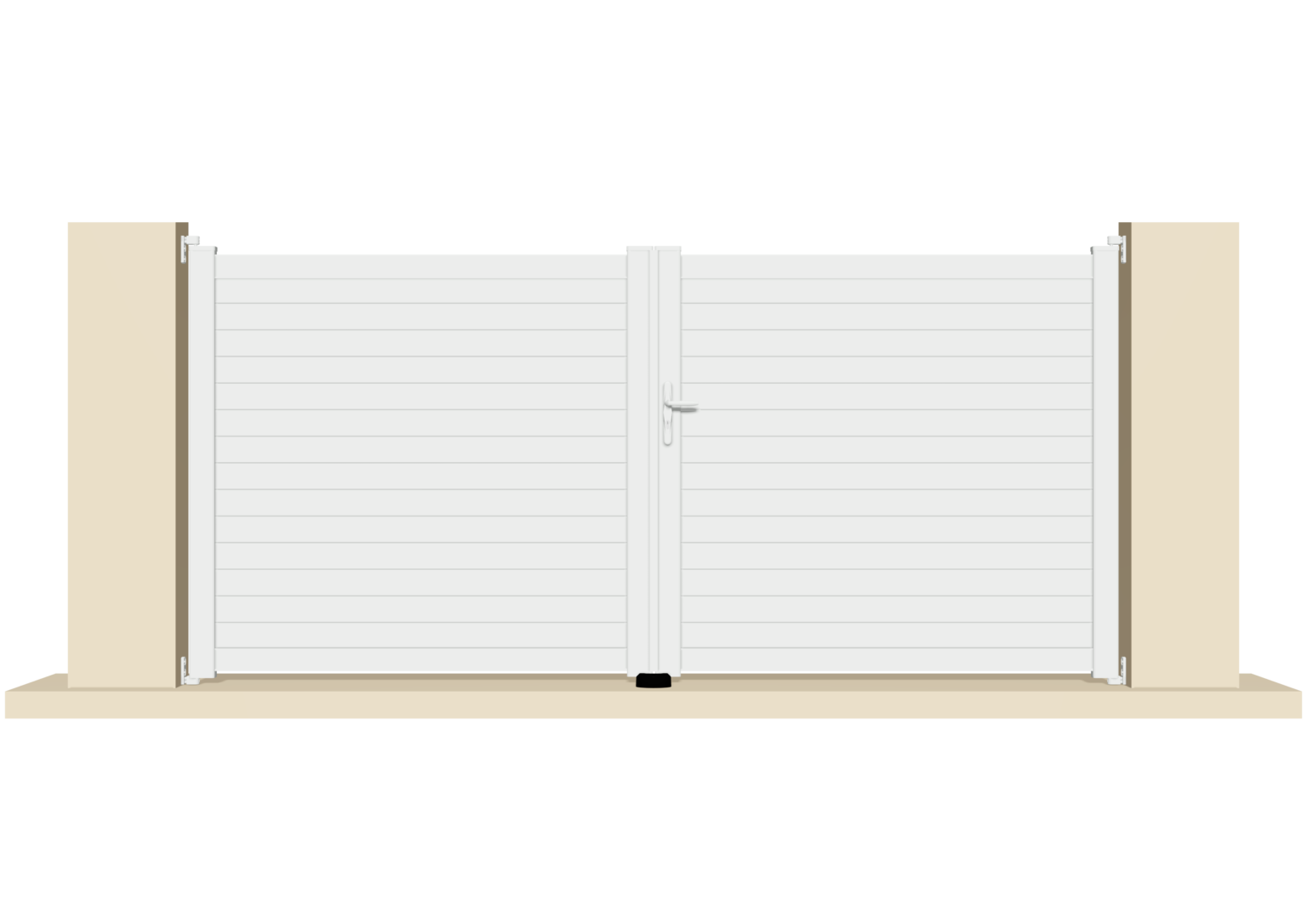 Portail battant PVC blanc - Lille - 355x160