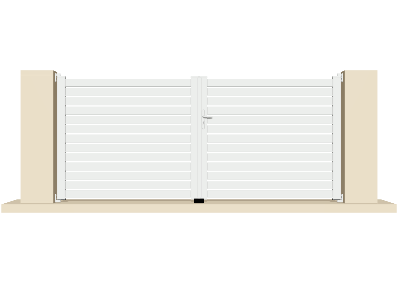 Portail battant PVC Blanc - Grenoble - 355x152