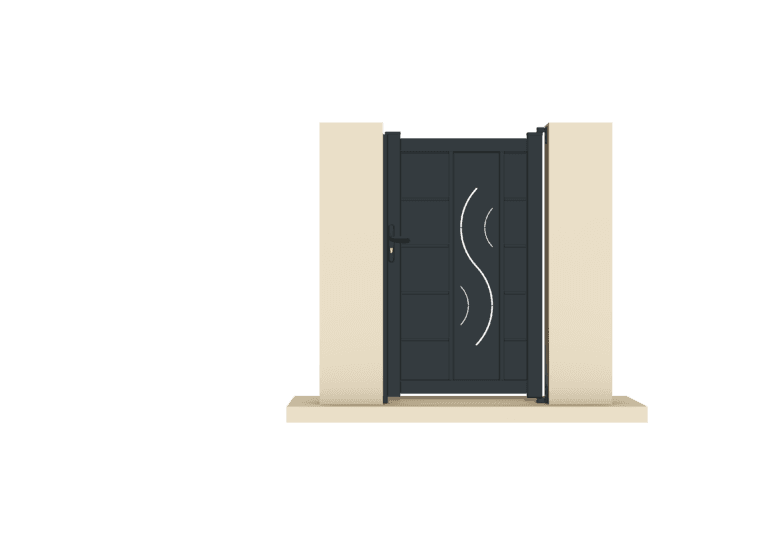 Portillon aluminium gris anthracite - Nice - 105x169