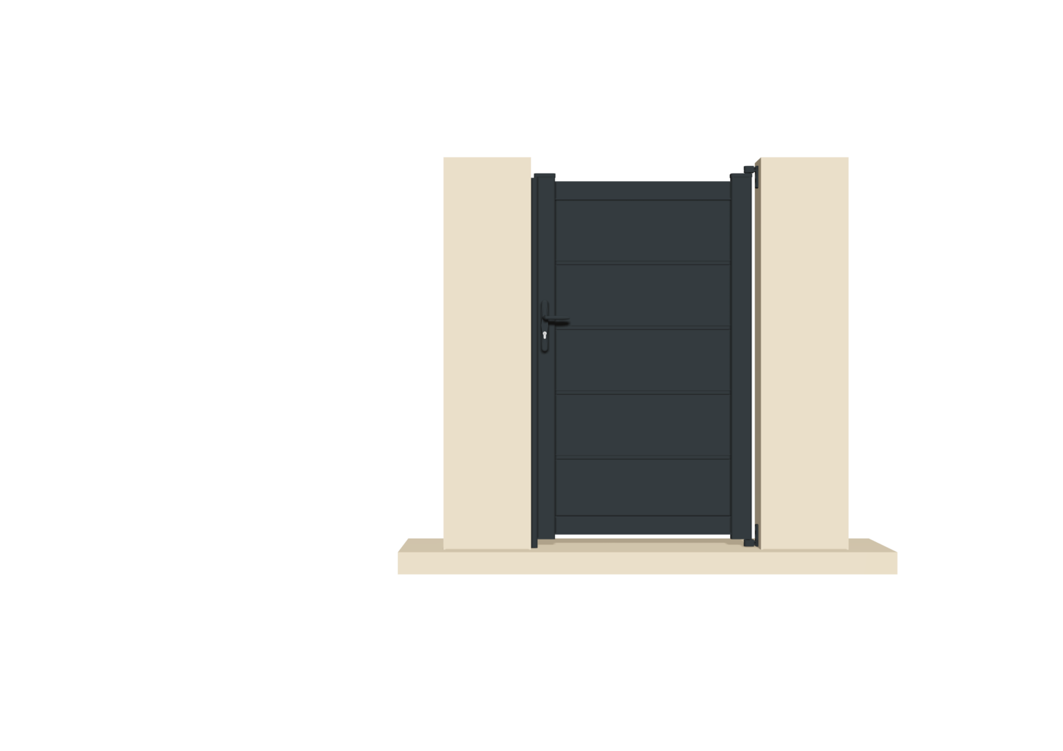 Portillon aluminium gris anthracite - Montpellier - 105x169