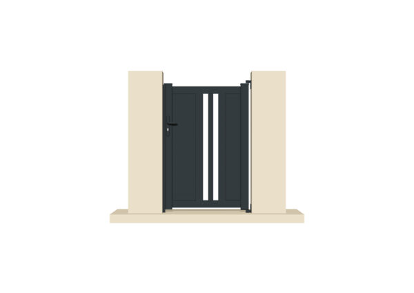 Portillon aluminium gris anthracite - Nantes - 105x120