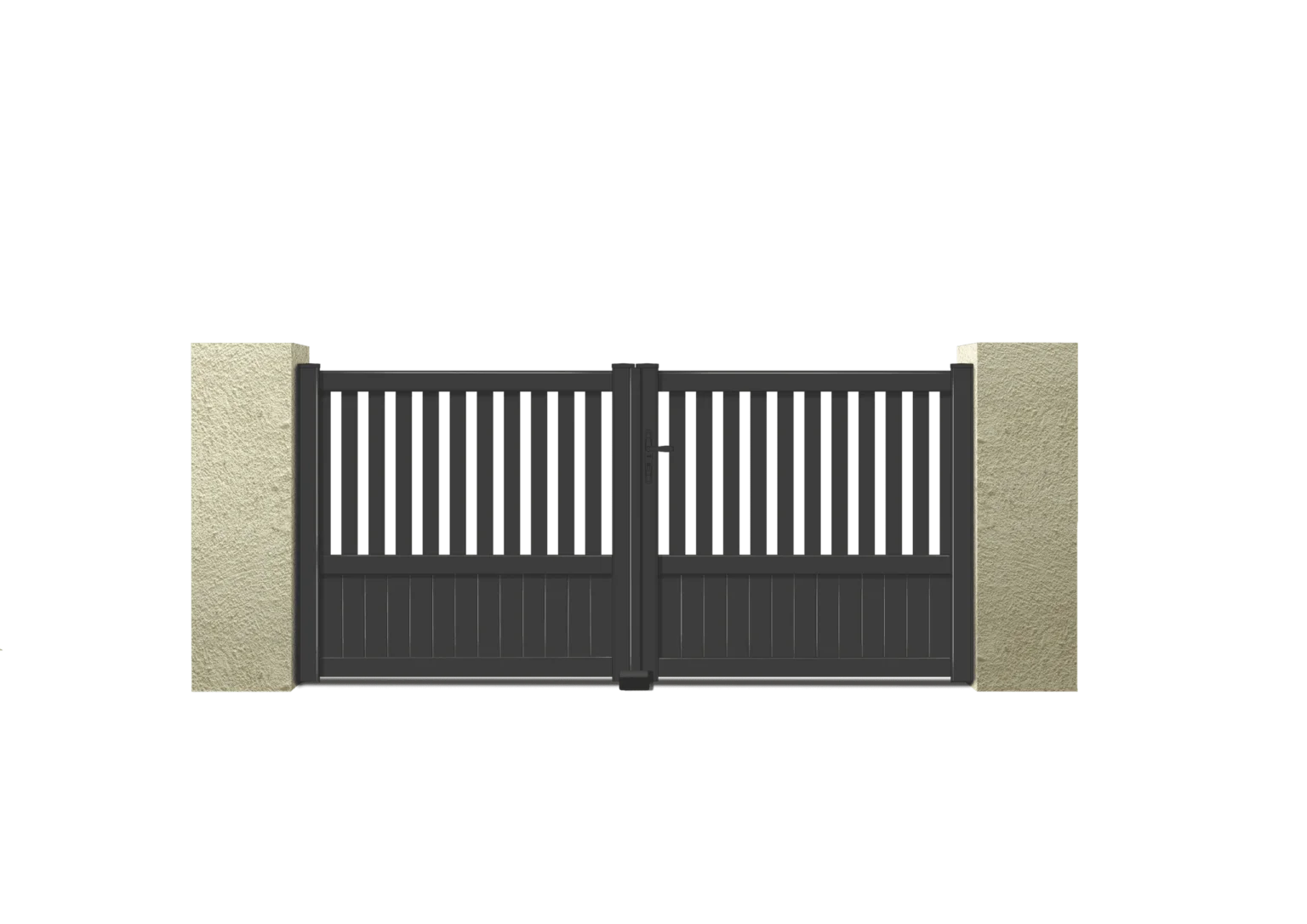 Portail battant aluminium gris quartz - Bordeaux -