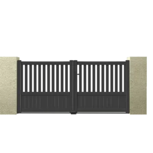 Portail battant aluminium gris quartz - Bordeaux -