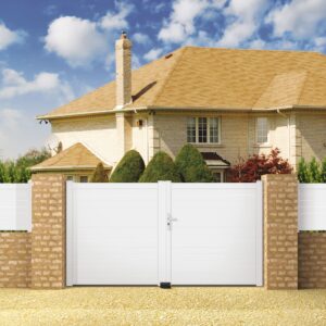 Portail battant PVC blanc - Lille - 355x160