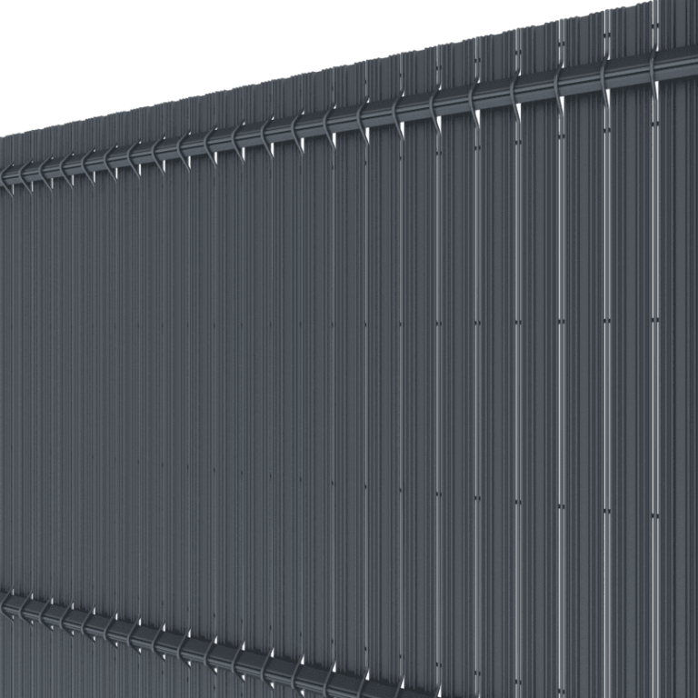 Kit occultation grillage rigide PVC - Gris Anthracite - Longueur 2m50 - Maille 200x55mm 2 Kit occultation grillage rigide PVC