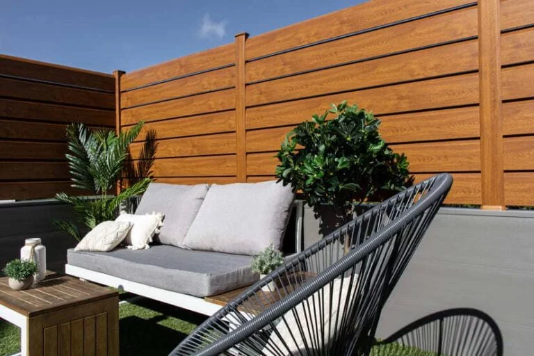 Clôture persienne CLOSEA Plaxé chêne dorée 2 Clôture pour piscine plaxé chêne dorée