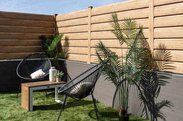 Clôture pvc plaxé woodec malt