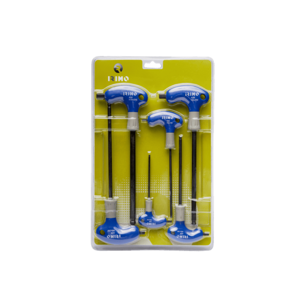 Jeu de tournevis 6 pans tête sphérique manche en t - 6pcs - 42B-6-B - Irimo