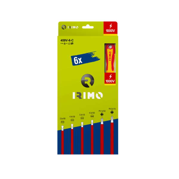 Jeu de tournevis isolés 1000v - 6 pièces - 459V-6-C - Irimo