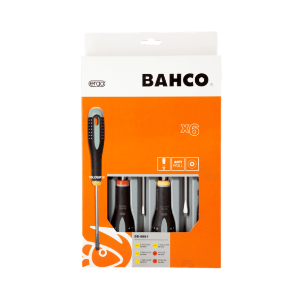 Jeu tournevis ergo fente et ph - 6 pcs - BE-9881 - Bahco