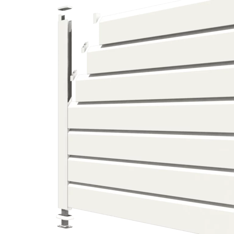 Clôture persienne CLOSEA PVC blanc 6 Vue éclatée clôture pvc blanc persienne